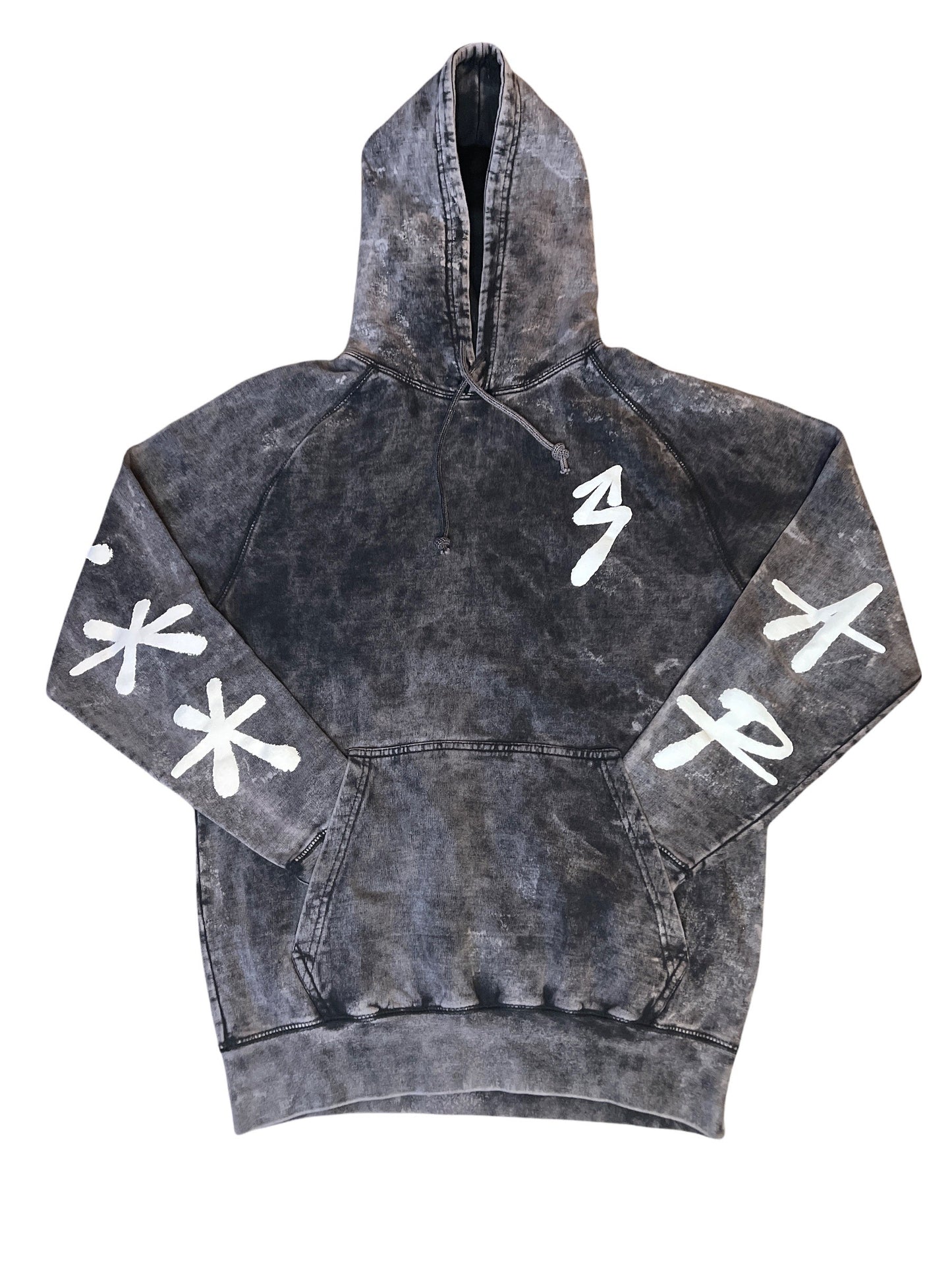 "CAP" Hoodie Washed Blk\Wht